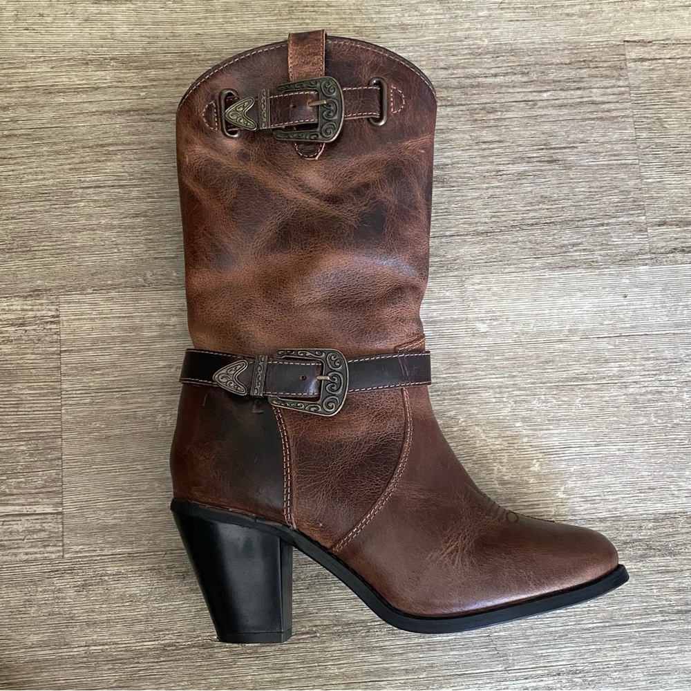 Dingo Brown Heeled Leather Boots